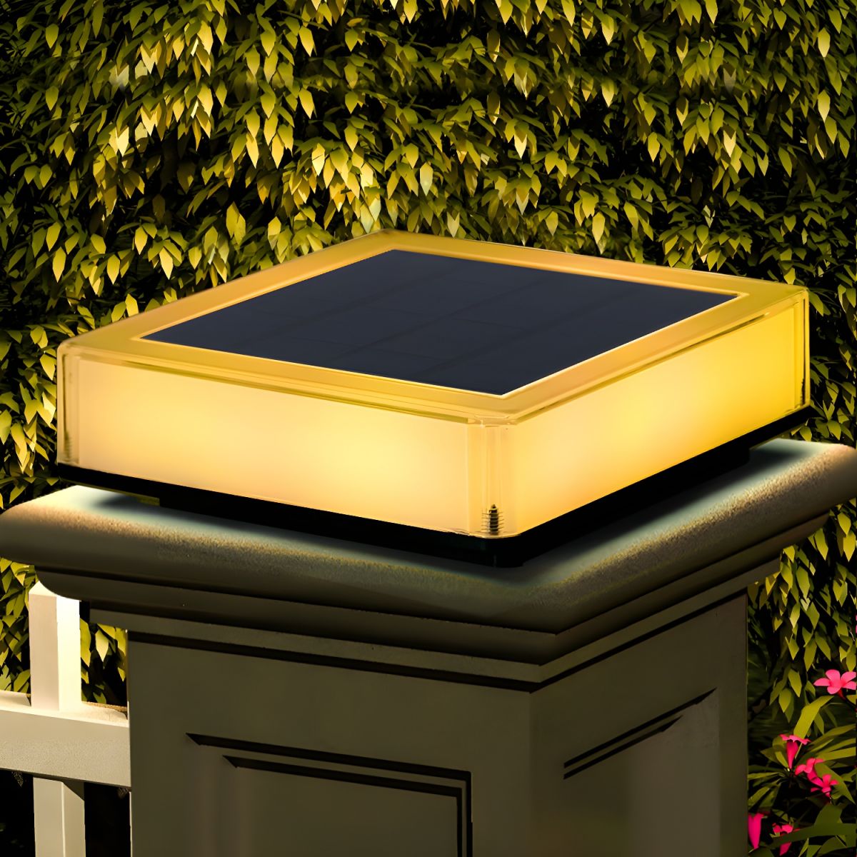 Outdoor Solar LED Pillar Light Modern Plastic White | Sarvane