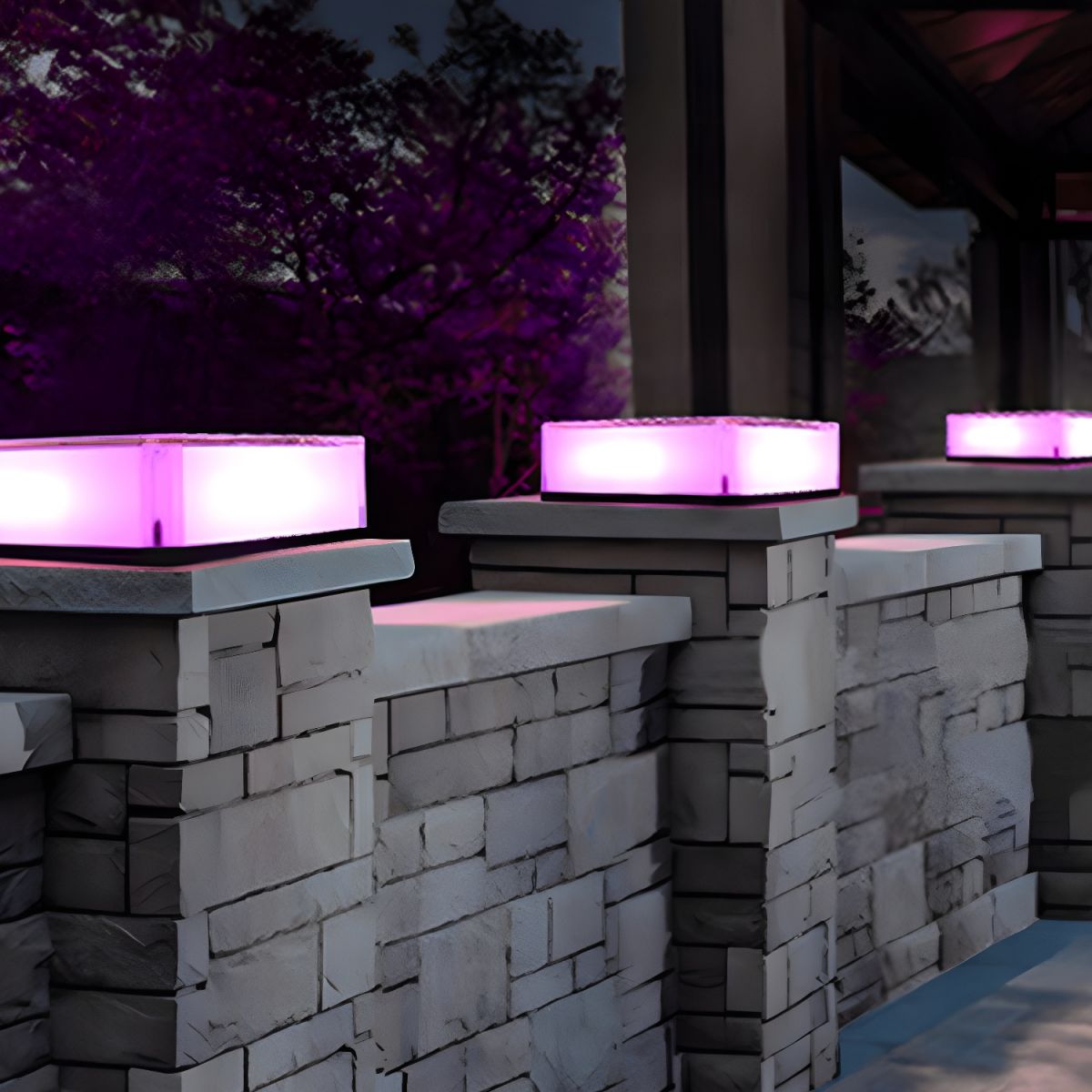 Outdoor Solar LED Pillar Light Modern Plastic White | Sarvane