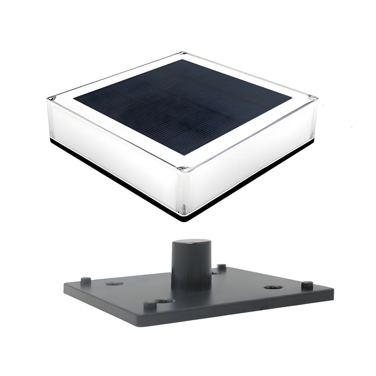 Outdoor Solar LED Pillar Light Modern Plastic White | Sarvane