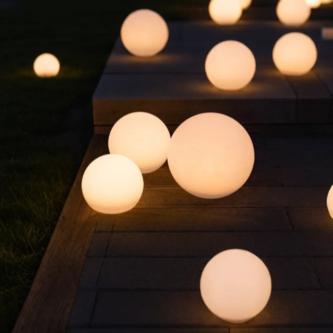 Outdoor Solar LED Sphere Light Modern Portable Design | Bravico