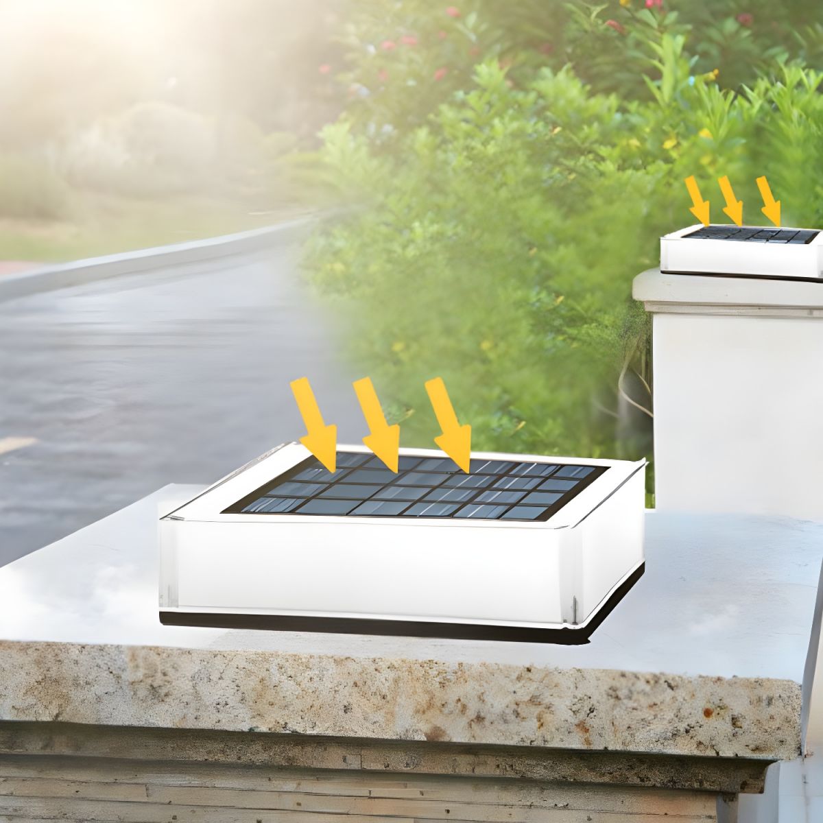 Outdoor Solar LED Square Garden Pillar Light | Jelnico