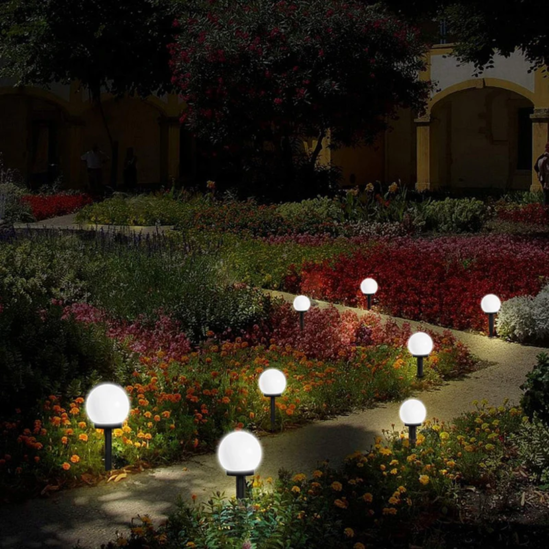 Outdoor Solar Spherical Garden Path Lights for Walkways | Dorvix