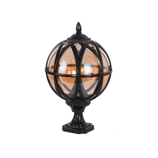 Outdoor Spherical Glass Pillar Light Waterproof Fixture | Calvora