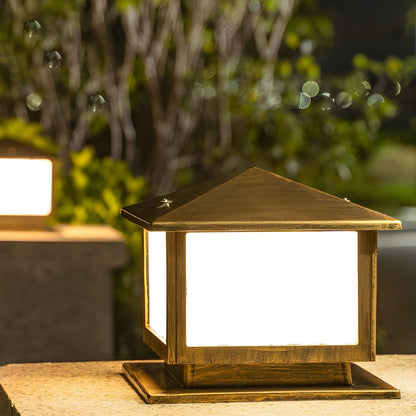 Outdoor Vintage Post Light with Frosted Shade | Arveta