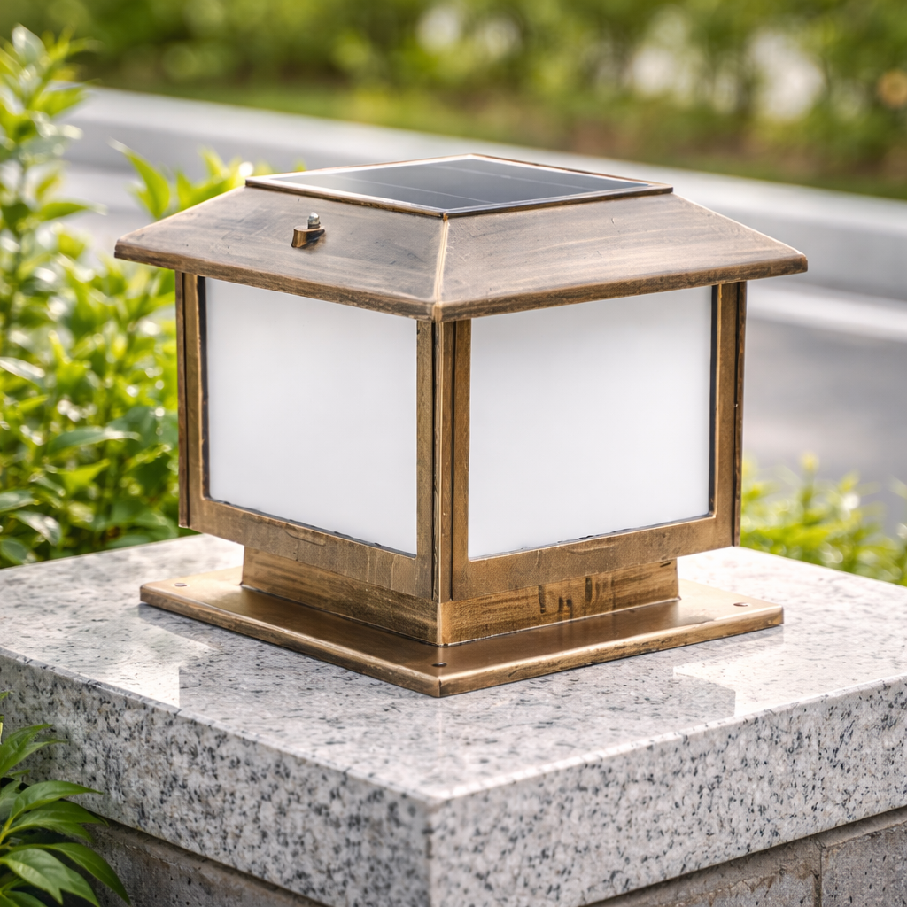 Outdoor Vintage Post Light with Frosted Shade | Arveta