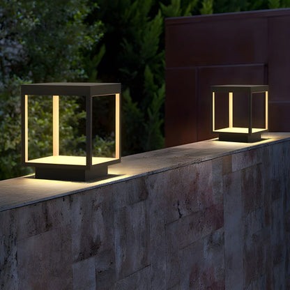 Outdoor Waterproof Metal Garden Pillar Light Black | Lenvico