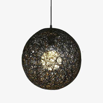 Paper Sphere Pendant Light Nordic Wicker Style | Zenlora