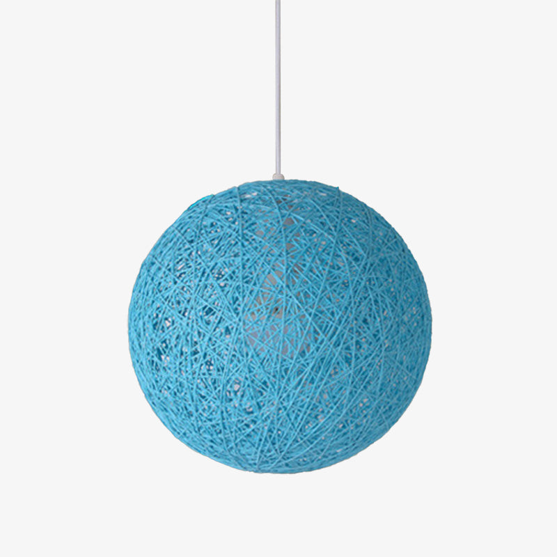 Paper Sphere Pendant Light Nordic Wicker Style | Zenlora