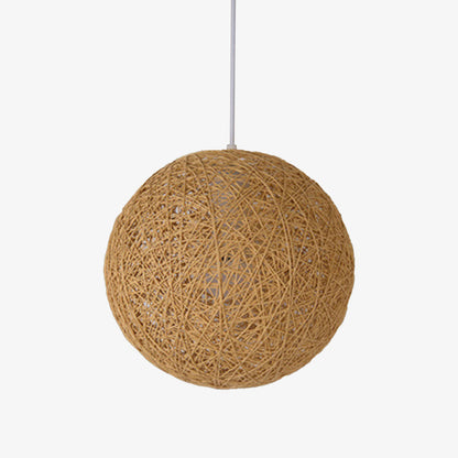 Paper Sphere Pendant Light Nordic Wicker Style | Zenlora