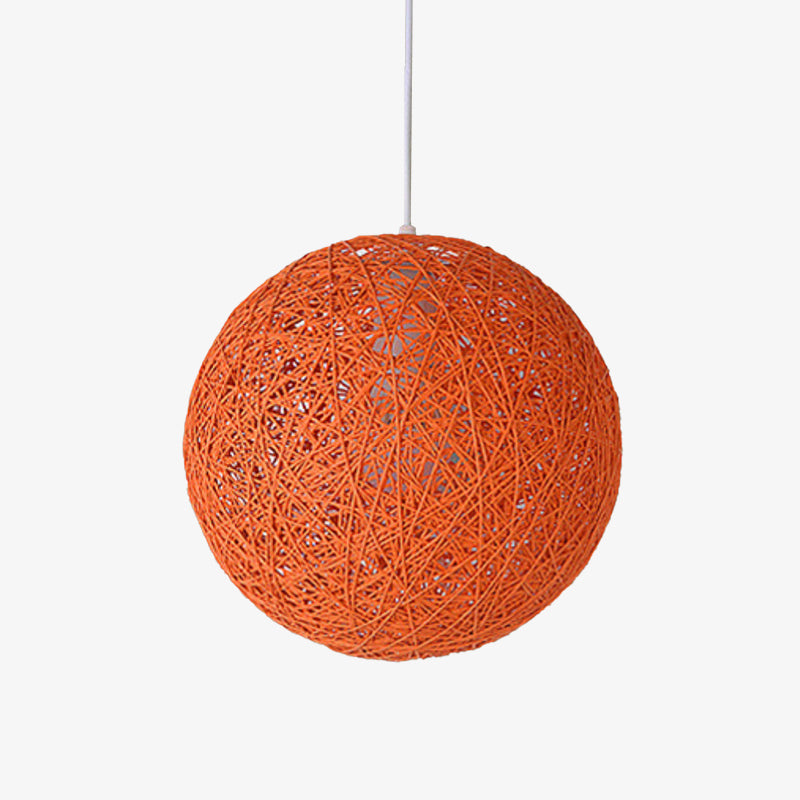 Paper Sphere Pendant Light Nordic Wicker Style | Zenlora