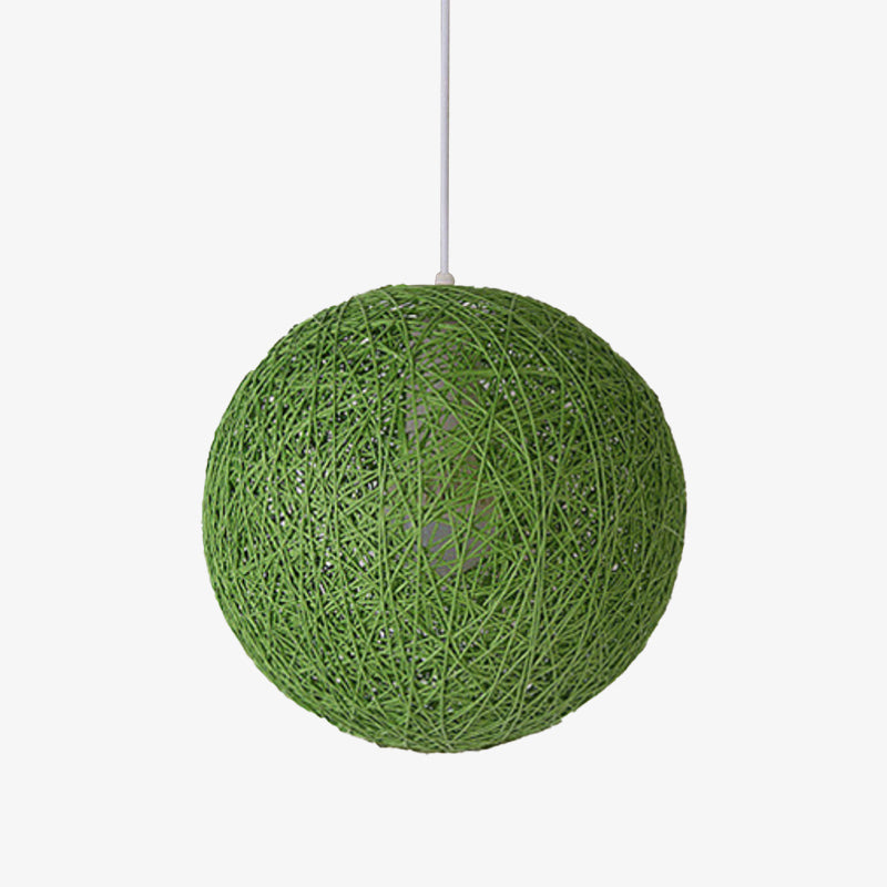 Paper Sphere Pendant Light Nordic Wicker Style | Zenlora