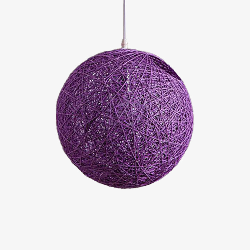 Paper Sphere Pendant Light Nordic Wicker Style | Zenlora