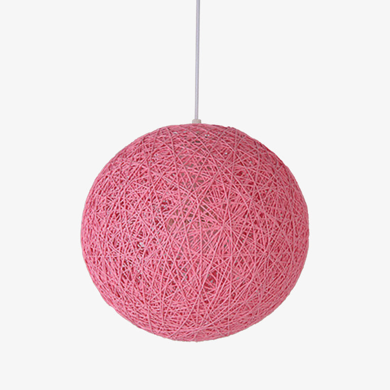 Paper Sphere Pendant Light Nordic Wicker Style | Zenlora