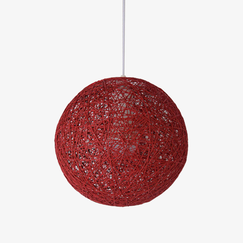 Paper Sphere Pendant Light Nordic Wicker Style | Zenlora