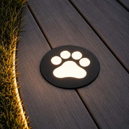 Paw Print Outdoor Ground Light Metal Acrylic In Ground | Brenico