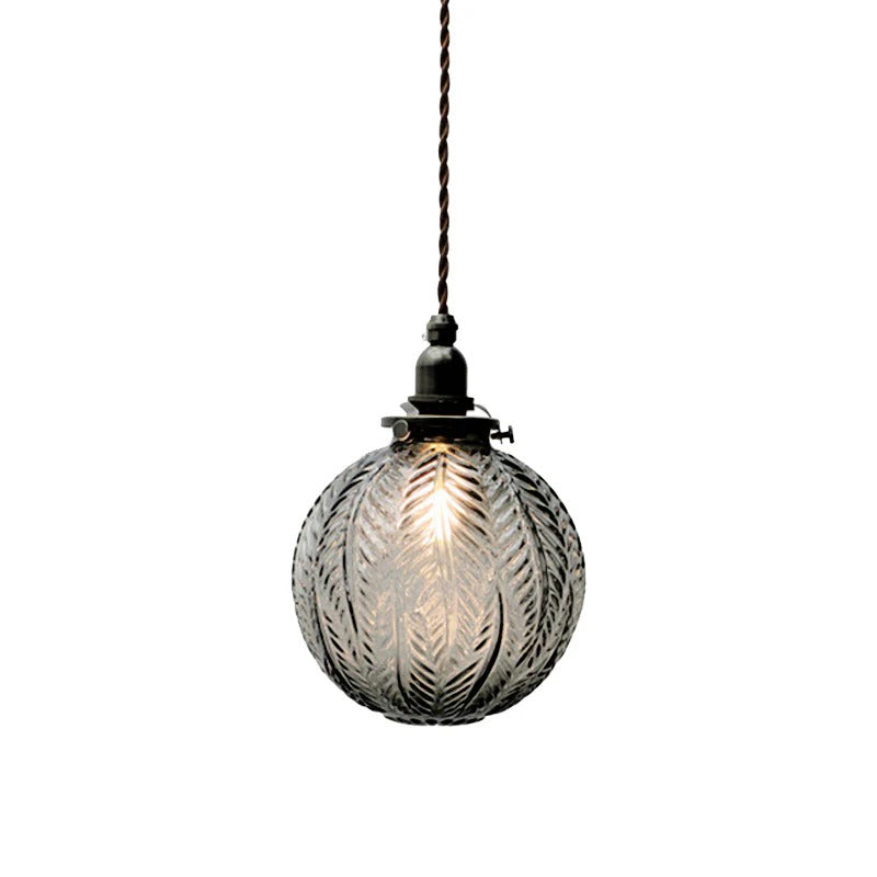 Pendant Glass Globe Hanging Light Colonial Style | Venelle