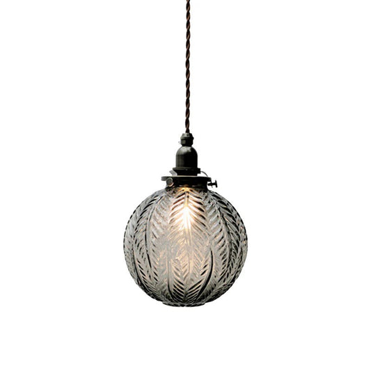 Pendant Glass Globe Hanging Light Colonial Style | Venelle