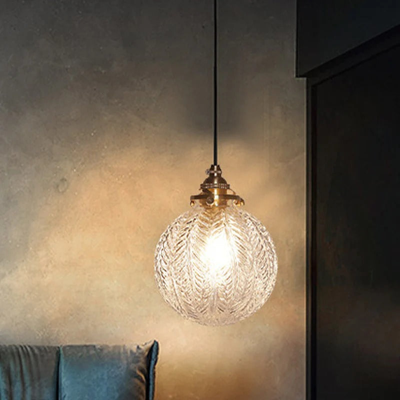 Pendant Glass Globe Hanging Light Colonial Style | Venelle