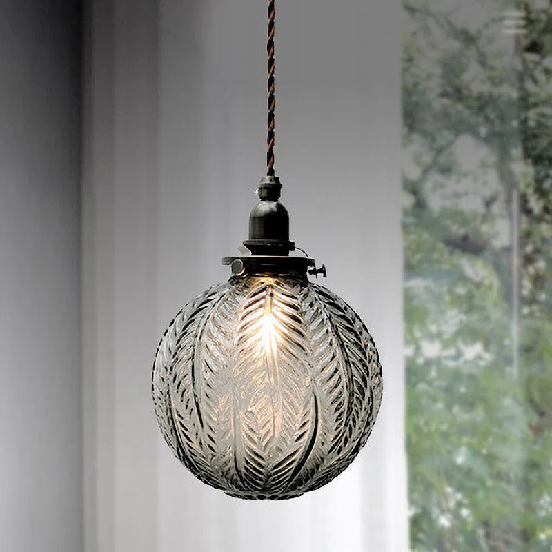Pendant Glass Globe Hanging Light Colonial Style | Venelle