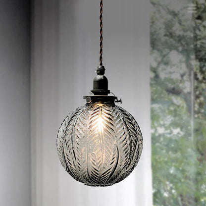 Pendant Glass Globe Hanging Light Colonial Style | Venelle
