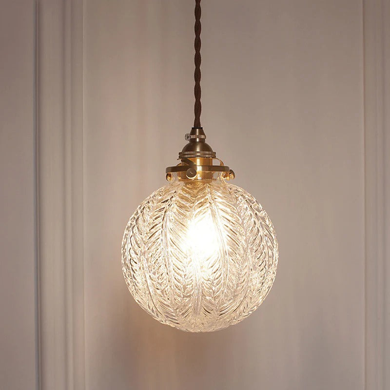 Pendant Glass Globe Hanging Light Colonial Style | Venelle