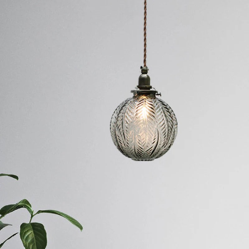 Pendant Glass Globe Hanging Light Colonial Style | Venelle