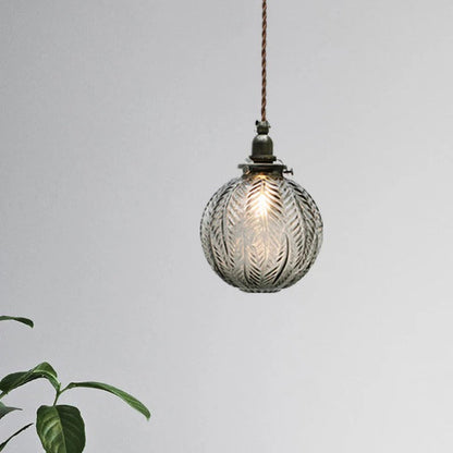 Pendant Glass Globe Hanging Light Colonial Style | Venelle