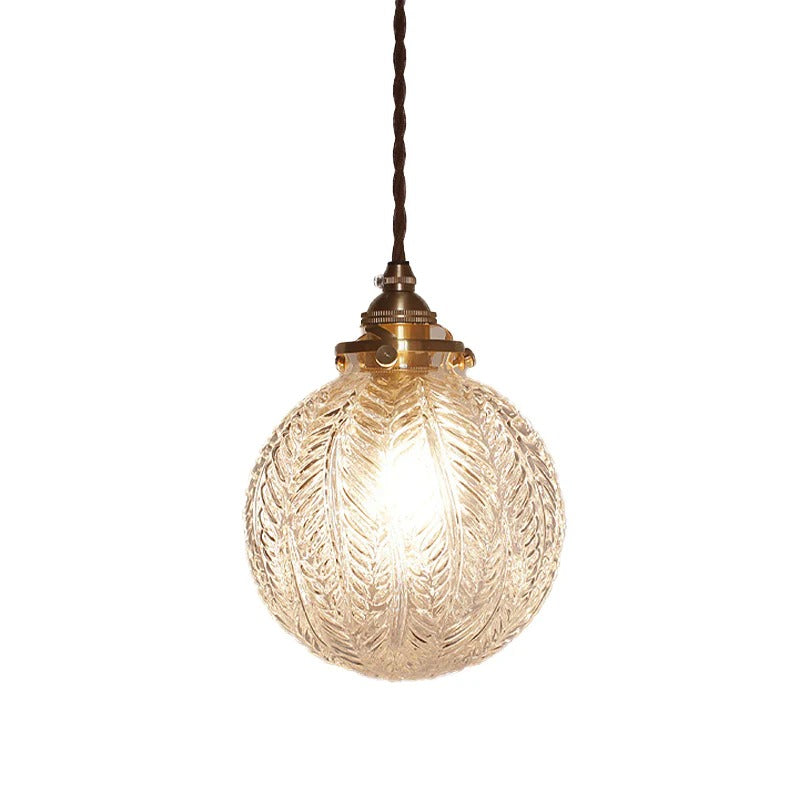 Pendant Glass Globe Hanging Light Colonial Style | Venelle
