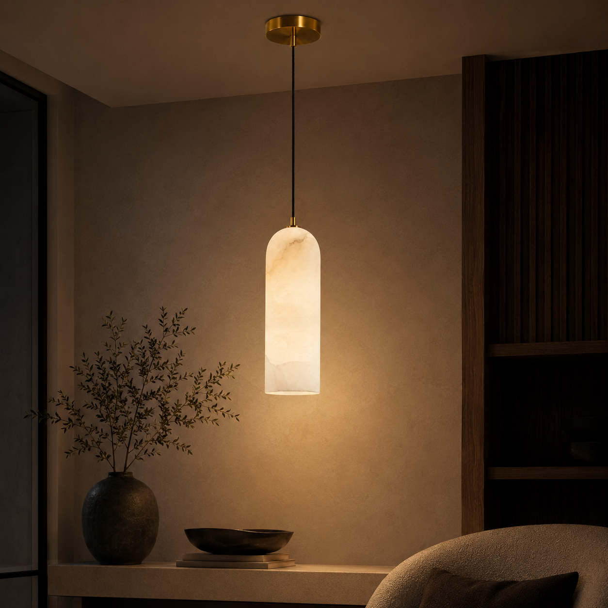Pendant Light Alabaster Nordic Minimalist Design | Luravo