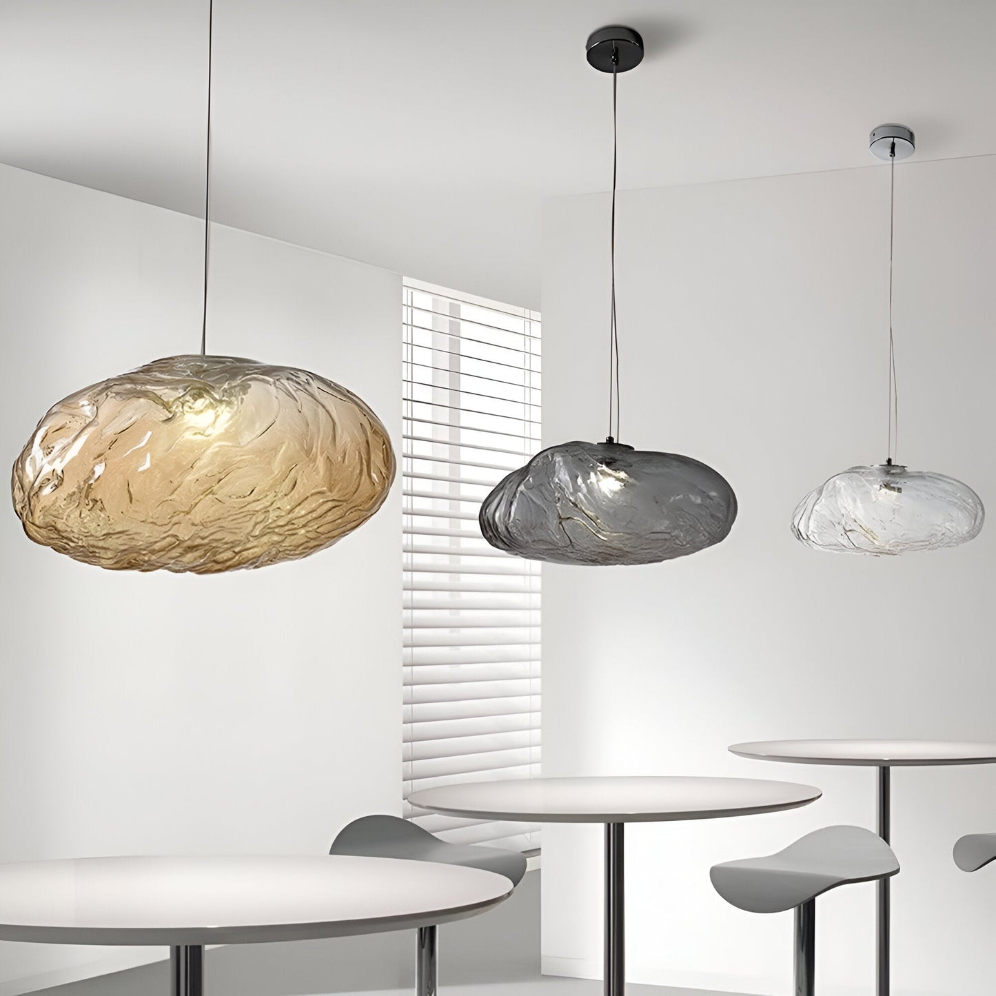 Pendant Light Fiberglass Cloud Design Minimalist Style | Luvira