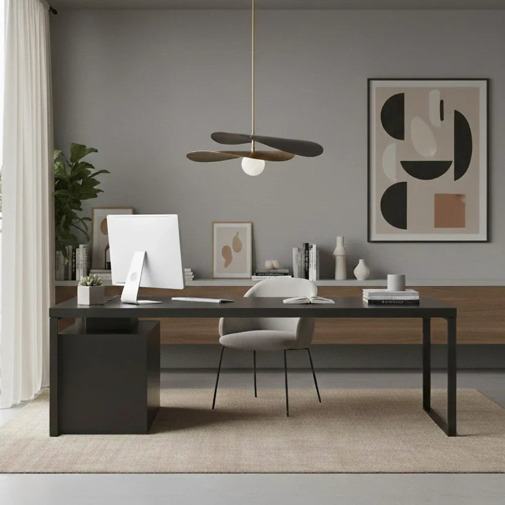 Pendant Light Glass Metal Mid Century Style | Calirae
