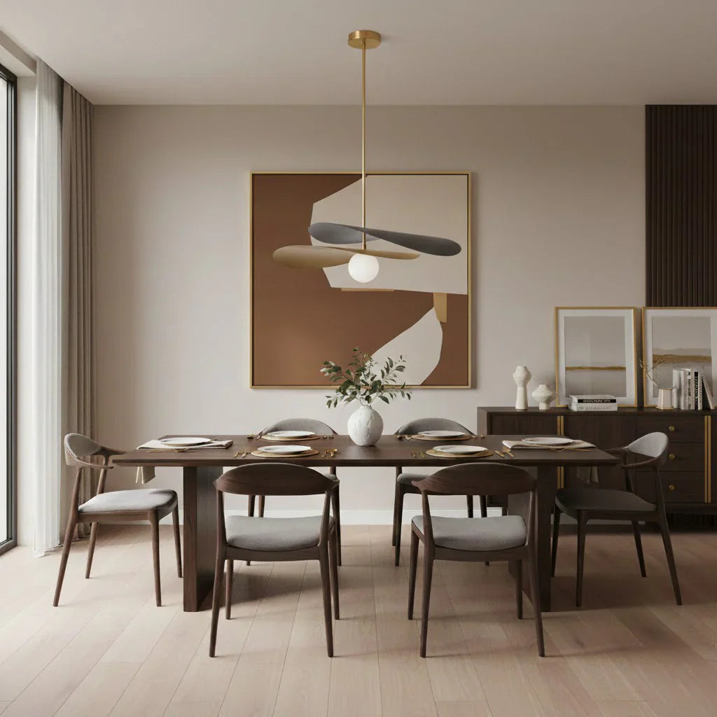 Pendant Light Glass Metal Mid Century Style | Calirae