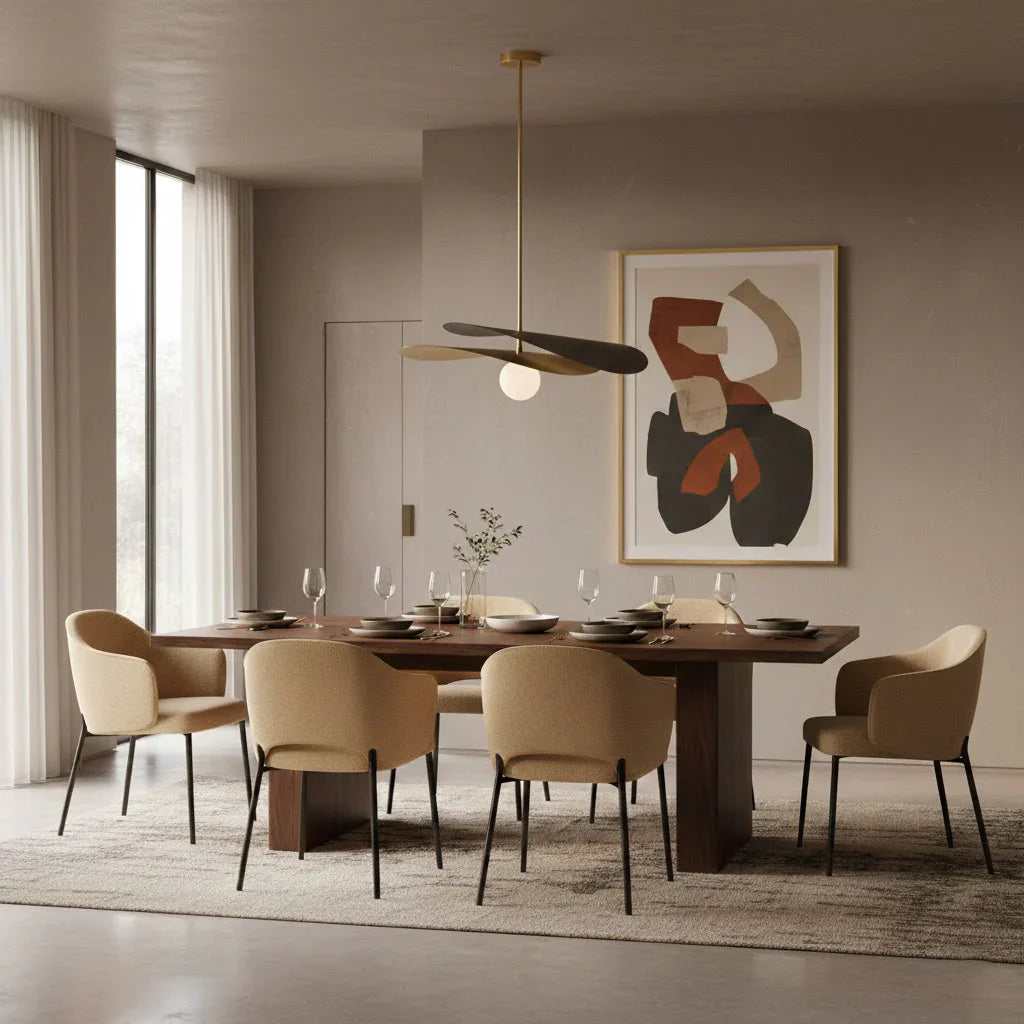 Pendant Light Glass Metal Mid Century Style | Calirae