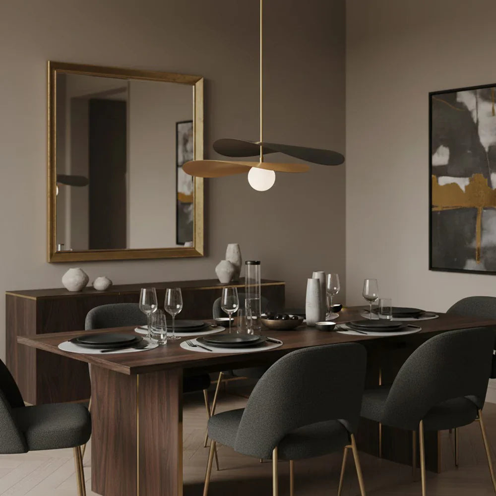 Pendant Light Glass Metal Mid Century Style | Calirae