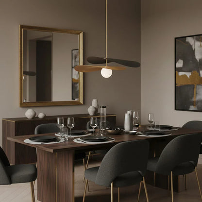Pendant Light Glass Metal Mid Century Style | Calirae