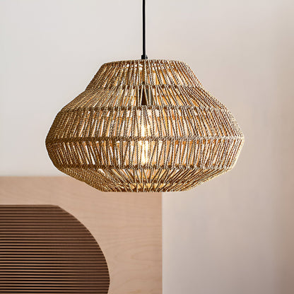 Pendant Light Handwoven Rattan Boho Style Modern Design | Luvora