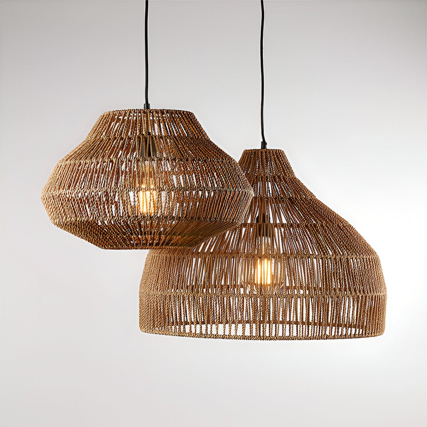 Pendant Light Handwoven Rattan Boho Style Modern Design | Luvora