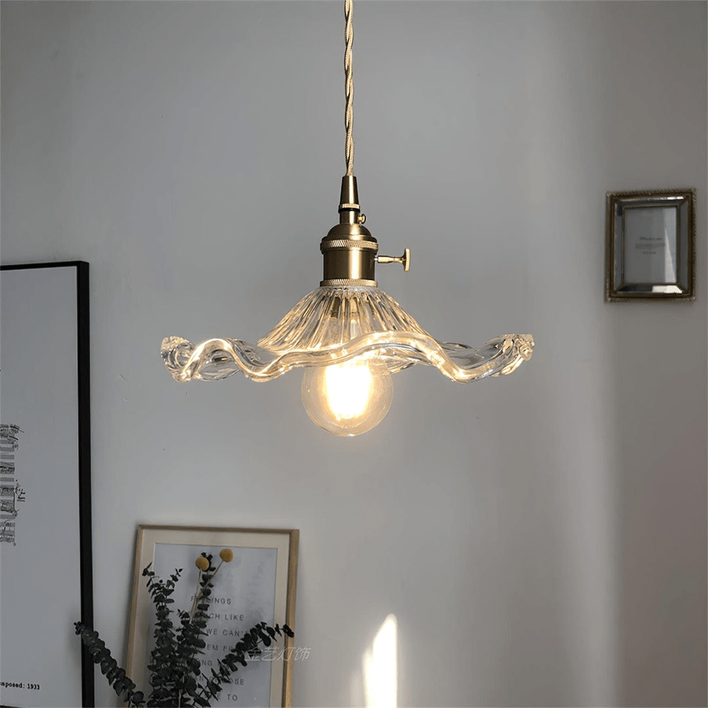 Pendant Light Hibiscus Glass Nordic Style Fixture | Virellea