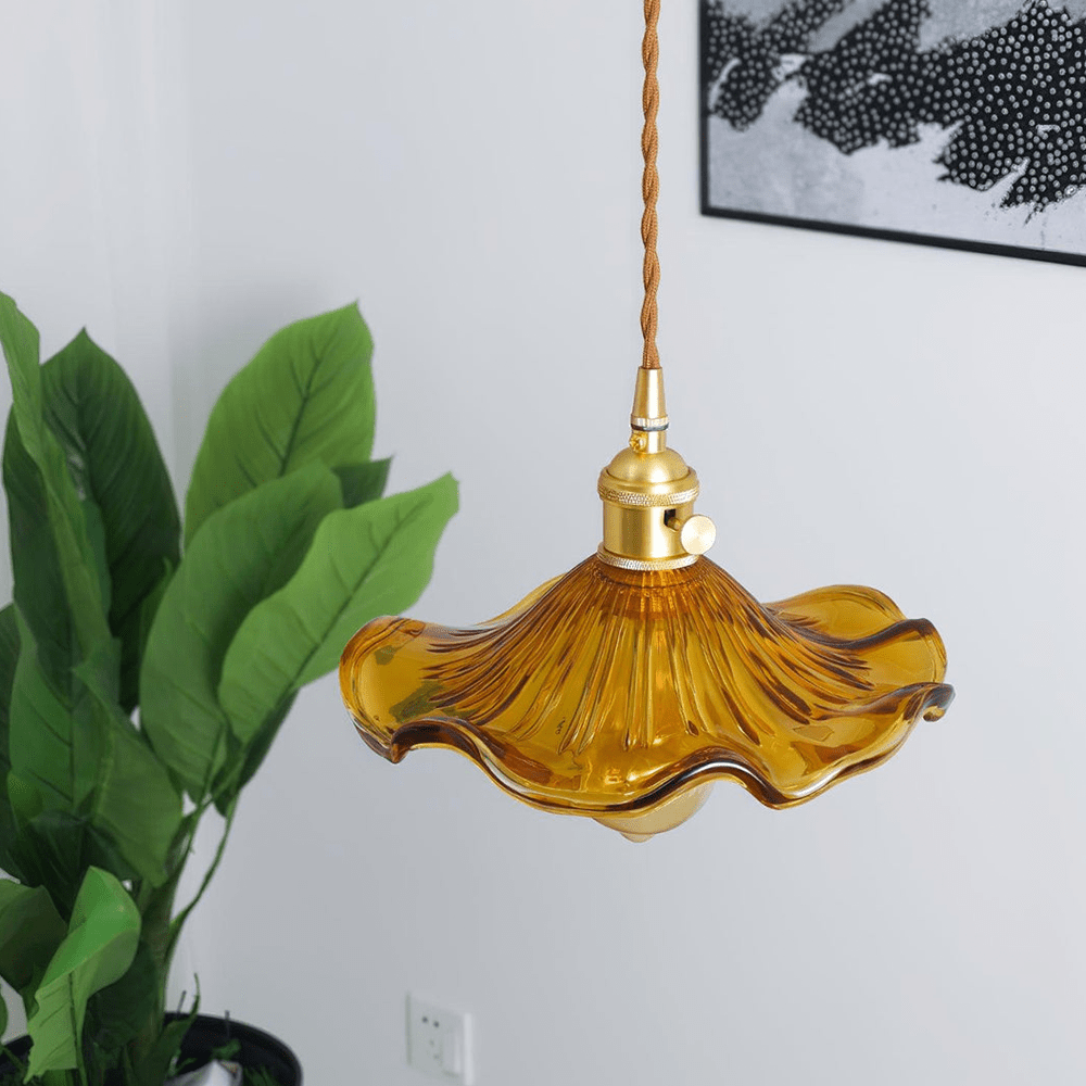 Pendant Light Hibiscus Glass Nordic Style Fixture | Virellea