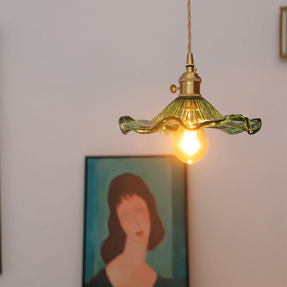 Pendant Light Hibiscus Glass Nordic Style Fixture | Virellea