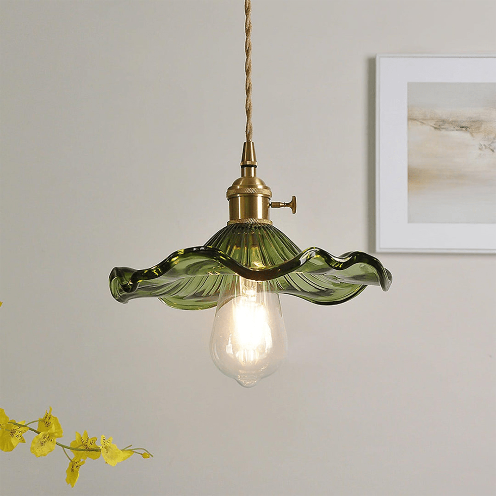 Pendant Light Hibiscus Glass Nordic Style Fixture | Virellea