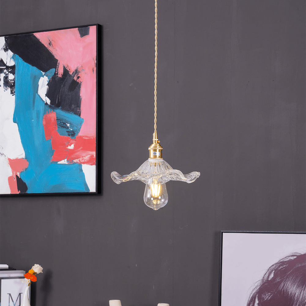 Pendant Light Hibiscus Glass Nordic Style Fixture | Virellea