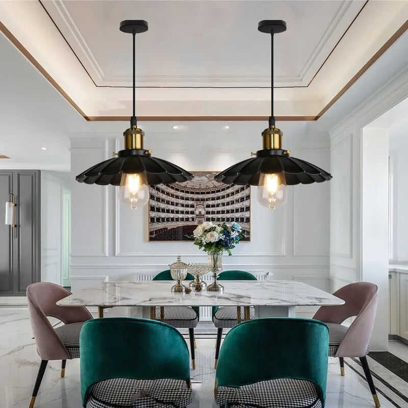 Pendant Light Iron Frame Nordic Style White Shade | Lenvora