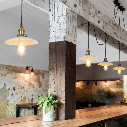 Pendant Light Iron Frame Nordic Style White Shade | Lenvora