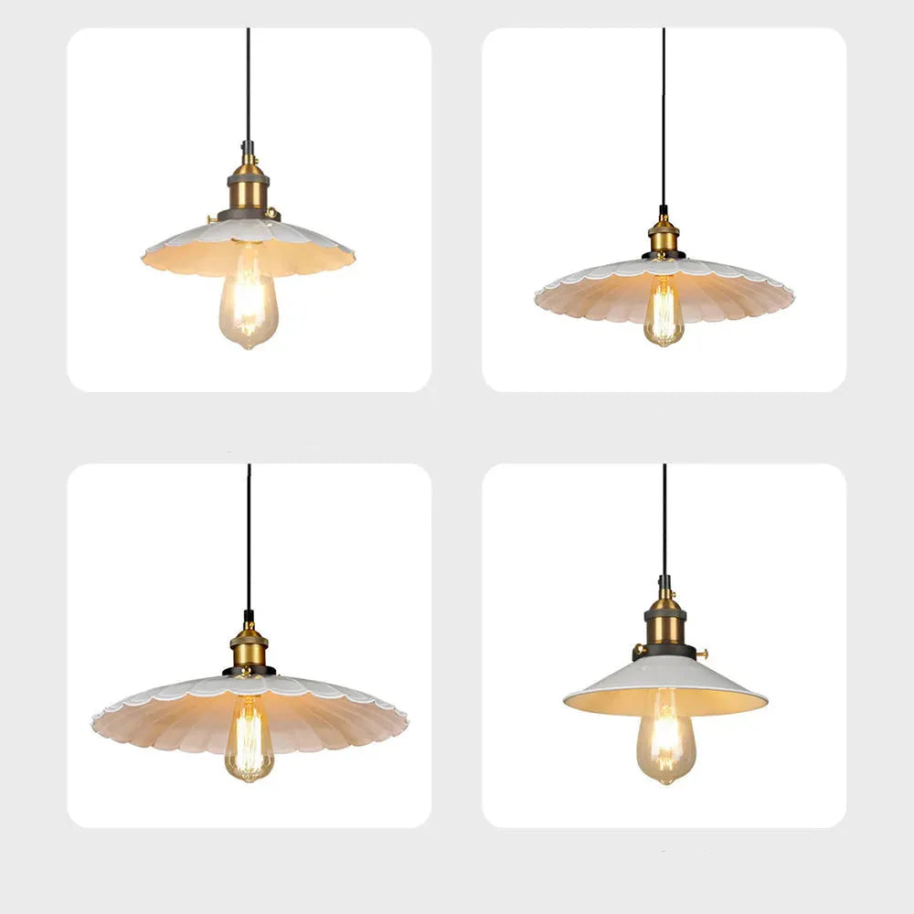 Pendant Light Iron Frame Nordic Style White Shade | Lenvora