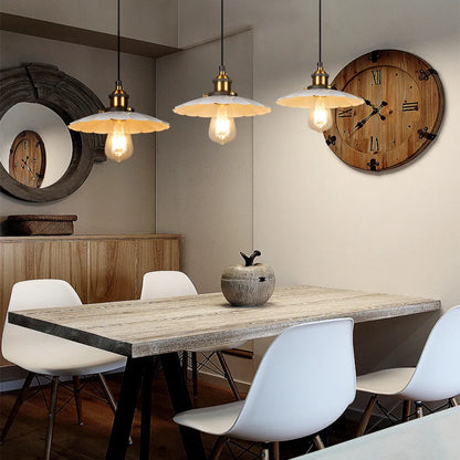 Pendant Light Iron Frame Nordic Style White Shade | Lenvora