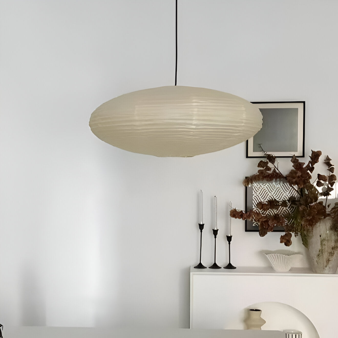 Pendant Light Mulberry Paper Japandi Design | Serine
