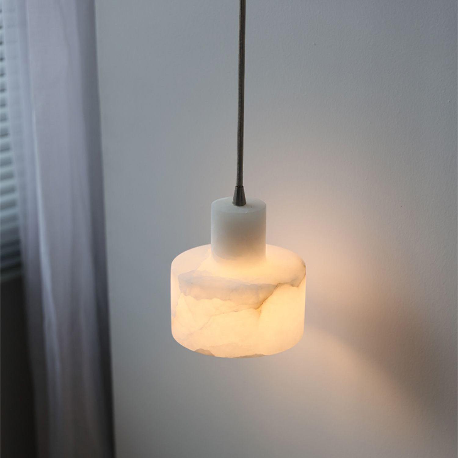 Pendant Light Nordic Alabaster Cylinder Design | Darnix