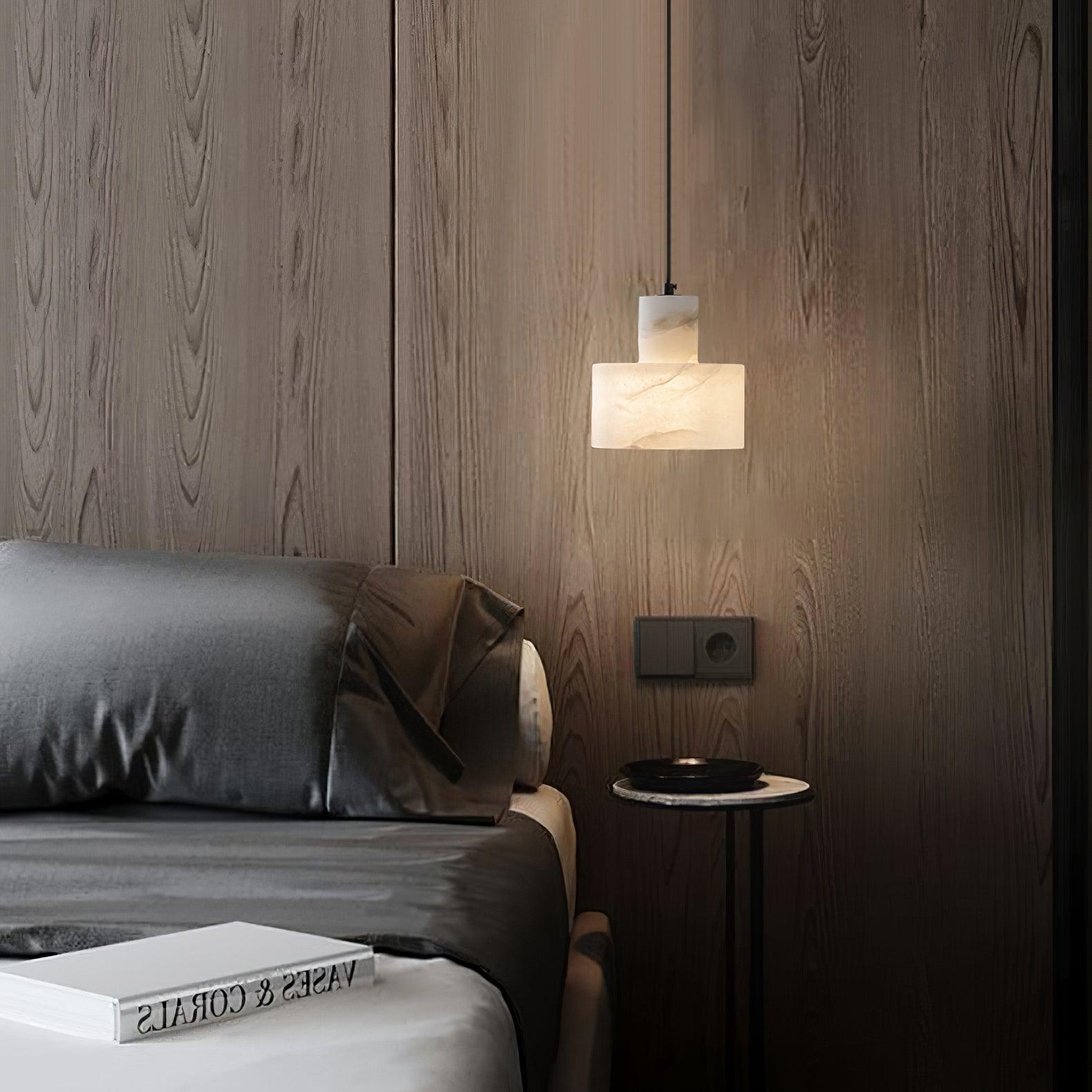 Pendant Light Nordic Alabaster Cylinder Design | Darnix