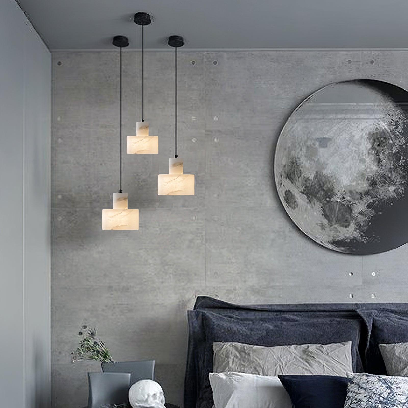 Pendant Light Nordic Alabaster Cylinder Design | Darnix
